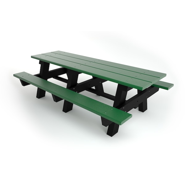 Green 8' A-Frame Table with Black Frame